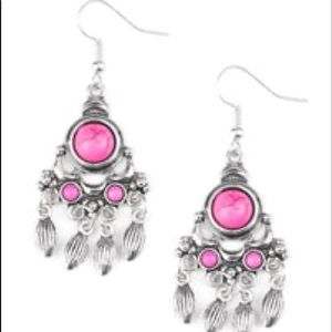 Pink and silver earrings